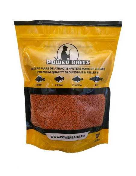Pelete Power Baits, Capsuna, 2mm, 800g Pelete Power Baits, Capsuna, 2mm, 800g