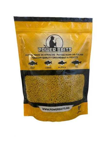 Pelete Power Baits, Porumb, 2mm, 800g Pelete Power Baits, Porumb, 2mm, 800g