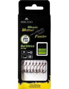 Montura Mikado Rig Spike, Carlig fara barbeta Nr12, Fir textil 0.12mm, 10m, 8buc/plic