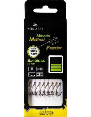 Montura Mikado Rig Spike, Carlig fara barbeta Nr12, Fir textil 0.12mm, 10m, 8buc/plic
