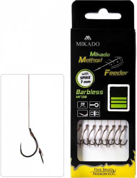 Montura Mikado Rig Spike, Carlig fara barbeta Nr12, Fir textil 0.12mm, 10m, 8buc/plic