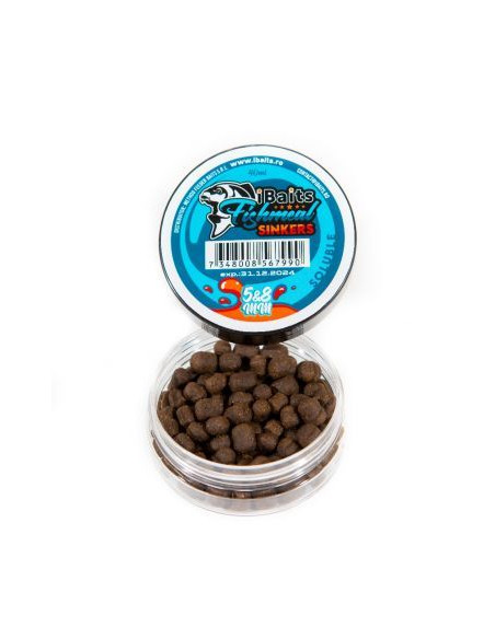 Dumbells IBaits Fishmeal Sinkers Solubil New, 5-8mm, 40ml Dumbells IBaits Fishmeal Sinkers Solubil New, 5-8mm, 40ml