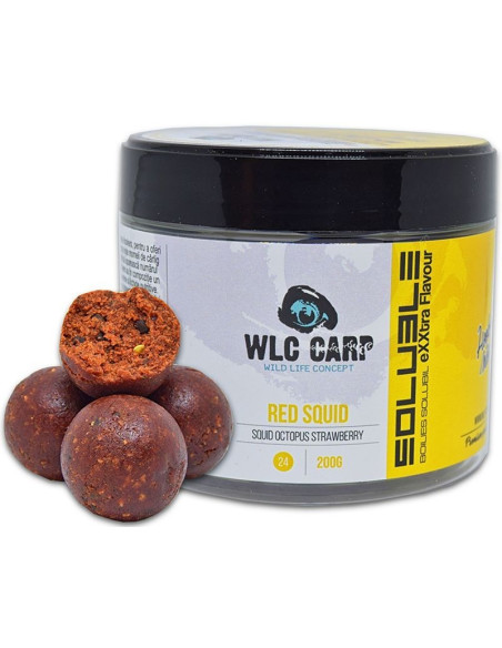 Boilies Solubil de Carlig WLC Carp, Red Squid, 24mm, 200g Boilies Solubil de Carlig WLC Carp, Red Squid, 24mm, 200g