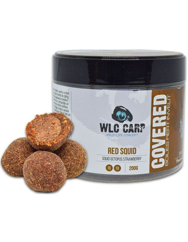 Boilies Fiert De Carlig Cu Invelis Solubil WLC Carp Covered, Red Squid, 16/18mm, 200g