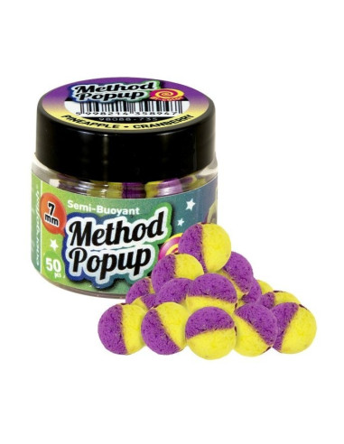 Pop-Up Benzar Mix Method Bicolor, Merisoare & Ananas, 7mm, 50buc