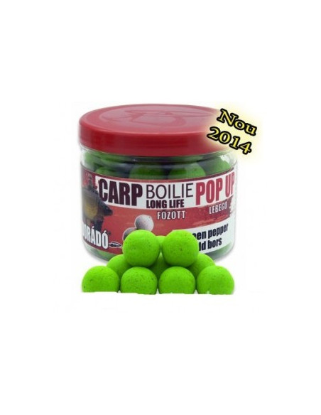 Pop Up Haldorado Carp Boilie Long Life, Piper Verde, 16mm, 40g Pop Up Haldorado Carp Boilie Long Life, Piper Verde, 16mm, 40g