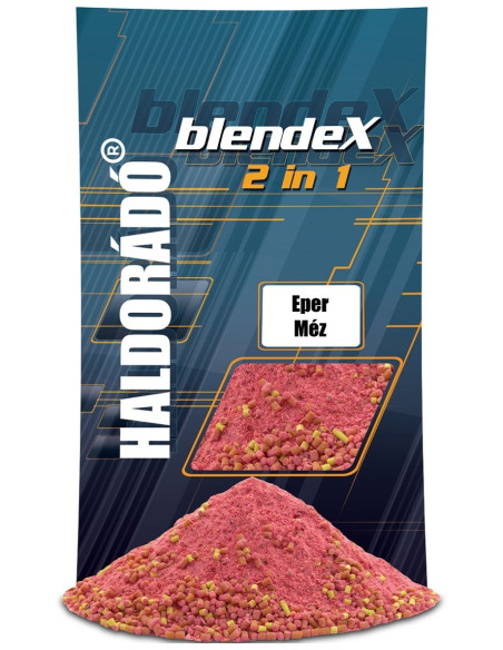Mix Pelete + Groundbait Haldorado BlendeX 2 in 1, Capsuna & Miere, 800g/punga Mix Pelete + Groundbait Haldorado BlendeX 2 in 1, Capsuna & Miere, 800g/punga