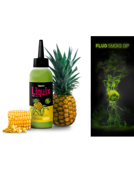 Dip Fluo Delphin D Snax LiquiX, Porumb-Ananas, 100ml