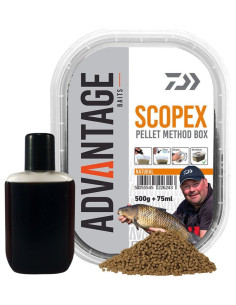 Pelete Daiwa Advantage Method Box + Booster, Scopex, 500g/cutie