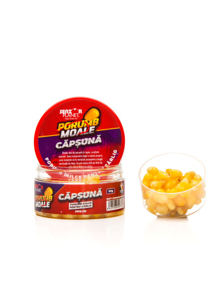 Porumb Moale Pentru Carlig Senzor, Capsuna, 60g Porumb Moale Pentru Carlig Senzor, Capsuna, 60g