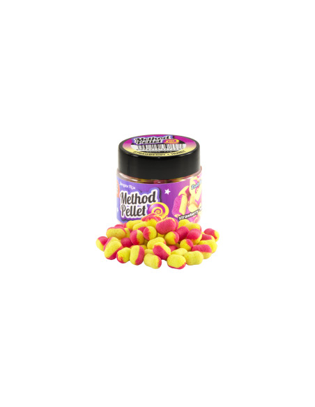 Pelete Benzar Mix Bicolor Method Pellet, Capsuna & Miere, 10x7mm, 50buc