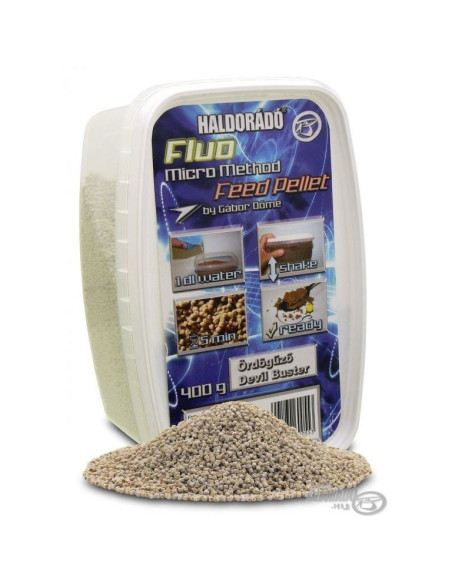 Pelete Haldorado Fluo Micro Method Feed Pellet, Devil Buster, 400g Pelete Haldorado Fluo Micro Method Feed Pellet, Devil Buster, 400g
