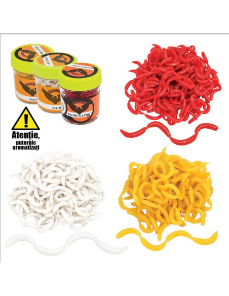 Viermi Maggots Baracuda, Rosu, 30g