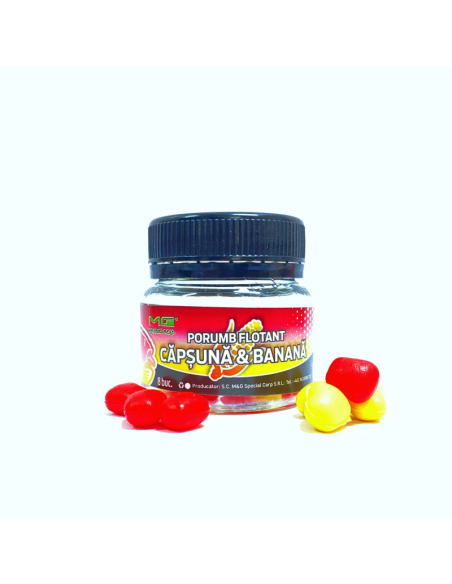 Porumb Flotant MG Special Carp, Capsuna Banana, 8buc Porumb Flotant MG Special Carp, Capsuna Banana, 8buc