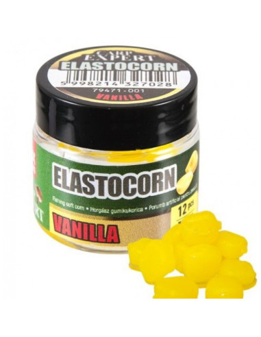 Porumb Artificial Carp Expert Elastocorn Giga, Vanilie, 12buc/cutie