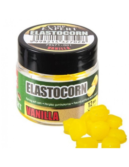 Porumb Artificial Carp Expert Elastocorn Giga, Vanilie, 12buc/cutie