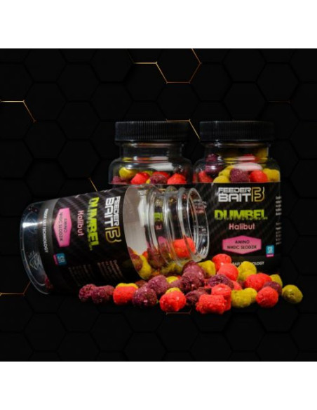 Pop-Up Feeder Bait Dumbel Fluo, Halibut, 8-10mm, 100ml Pop-Up Feeder Bait Dumbel Fluo, Halibut, 8-10mm, 100ml