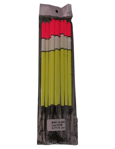 Plute Lemn Wind Blade Color Mix, 22cm, 10buc/plic