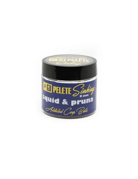Pelete Addicted Carp Baits Sinking Dumbell, Solubile, Squid & Pruna, 8mm, 60ml