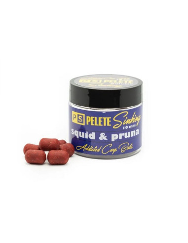 Pelete Addicted Carp Baits Sinking Dumbell, Solubile, Squid & Pruna, 10mm, 60ml