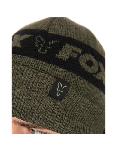 Caciula Fox Collection Beanie Hat, Green and Black
