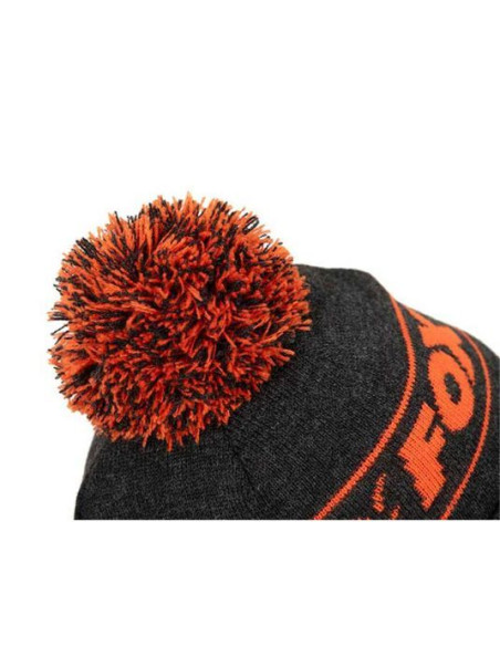 Caciula Fox Collection Bobble Hat, Black and Orange Caciula Fox Collection Bobble Hat, Black and Orange