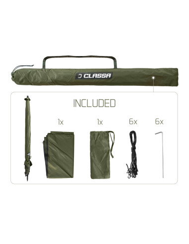 Umbrela cu perete lateral Delphin Classa, 250cm