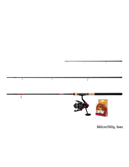 Set Pentru Feeder Delphin RedFEED Lanseta + Mulineta Set Pentru Feeder Delphin RedFEED Lanseta + Mulineta