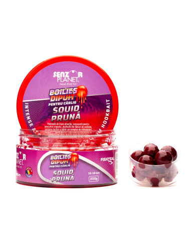 Boilies Dipuit Senzor Planet, Squid & Pruna, 16-18mm, 200g