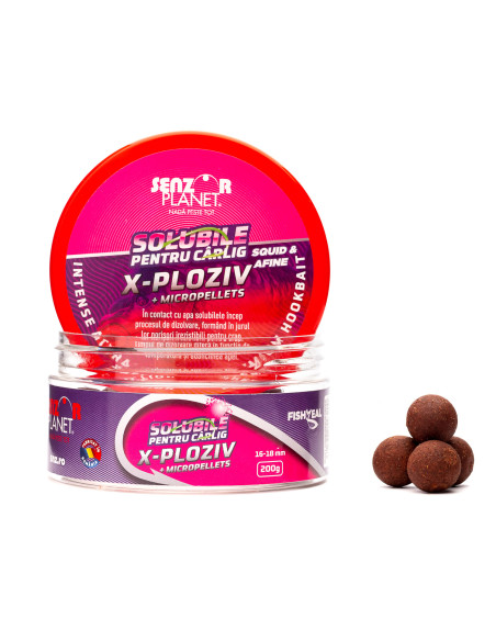 Boilies Senzor Planet Solubil, X-Ploziv, 16-18mm, 200g