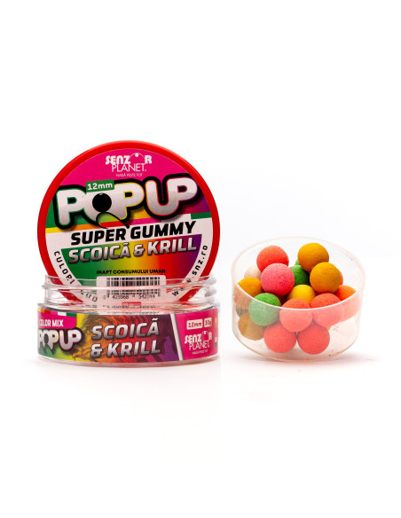 Pop Up Senzor Planet, Scoica & Krill, 12mm, 30g Pop Up Senzor Planet, Scoica & Krill, 12mm, 30g