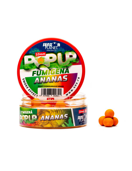 Pop Up Senzor Planet Fumigena, Ananas, 10mm, 25g Pop Up Senzor Planet Fumigena, Ananas, 10mm, 25g