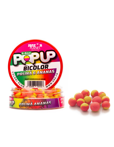 Pop Up Senzor Planet Bicolor, Pruna & Ananas, 6-8mm, 30g