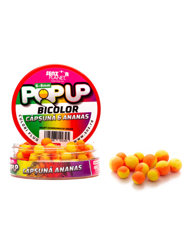 Pop Up Senzor Planet Bicolor, Capsuna & Ananas, 6-8mm, 30g