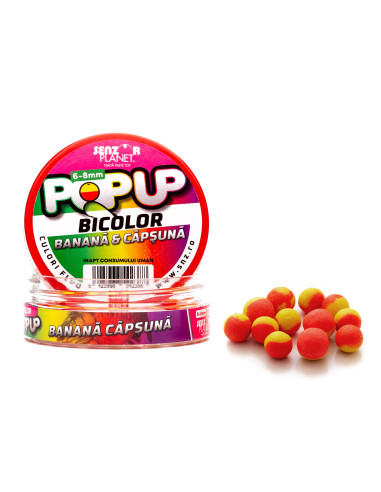 Pop Up Senzor Planet Bicolor, Banana & Capsuna, 6-8mm, 30g