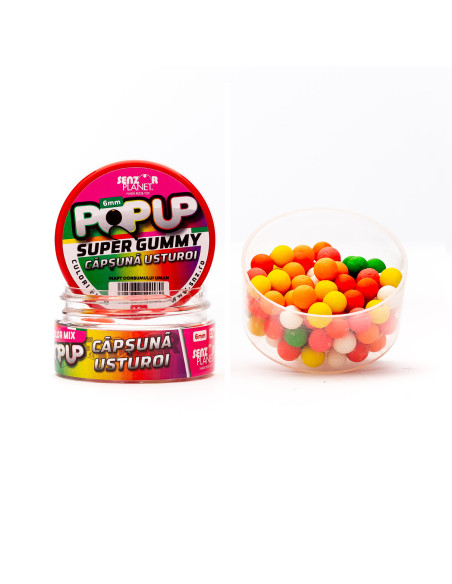 Pop Up Senzor Planet, Capsuna & Usturoi, 6mm, 15g Pop Up Senzor Planet, Capsuna & Usturoi, 6mm, 15g
