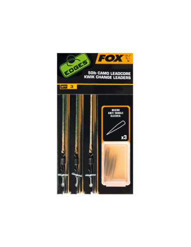 Montura Fox Edges Camo Leadcore Kwik Change Leaders, 3buc/set
