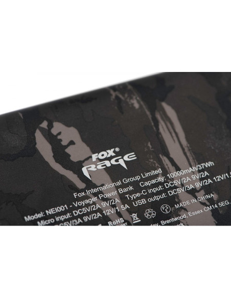 Acumulator Fox Rage Camo Power Bank, 10000mah, 13.5x6.75x1.5cm Acumulator Fox Rage Camo Power Bank, 10000mah, 13.5x6.75x1.5cm