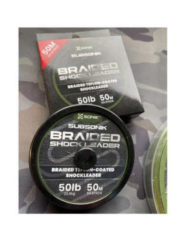 Fir Textil Sonik Braided Shock Leader, 50lbs, 50m