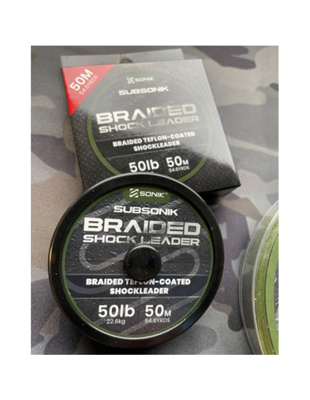 Fir Textil Sonik Braided Shock Leader, 50lbs, 50m