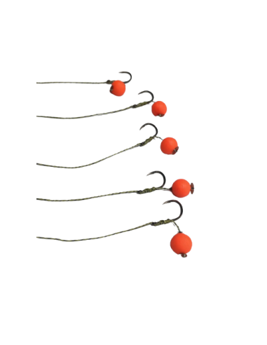 Carlige Legate Karp, Carlig Fudo Nr.4, Fir Textil Sufix 15lb, 10cm, Pop Up 8mm, Portocaliu