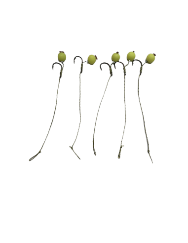 Carlige Legate Karp, Carlig Fudo Nr.4, Fir Textil Sufix 15lb, 10cm, Pop Up 8mm, Galben