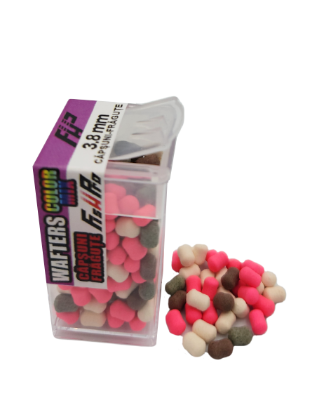 Wafters Fish Pro Color Mix, Capsuni-Fragute, 3.8x5mm, 200buc