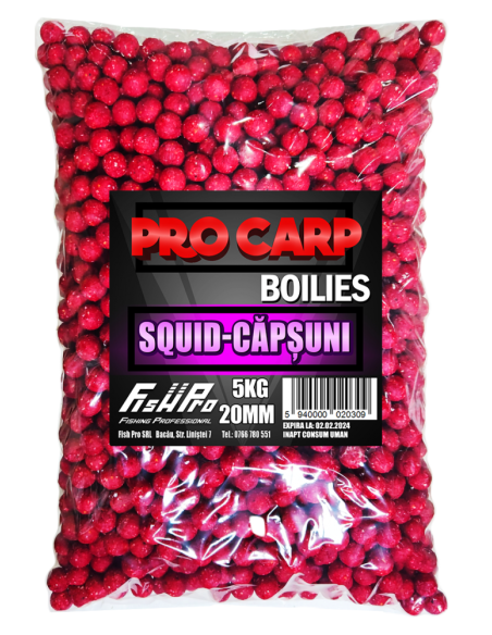 Boilies Pro Carp, Squid-Capsuni, 20mm, 5kg