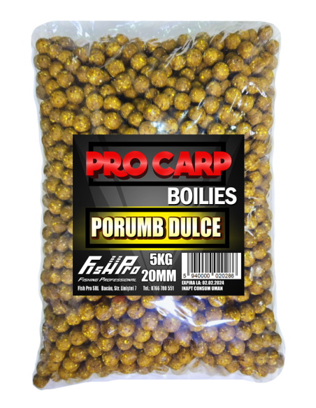 Boilies Pro Carp, Porumb Dulce, 20mm, 5kg Boilies Pro Carp, Porumb Dulce, 20mm, 5kg