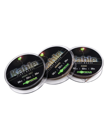 Fir Leadcore Korda Kable Tight Weave, Weed/Silt, 50lbs, 25m Fir Leadcore Korda Kable Tight Weave, Weed/Silt, 50lbs, 25m