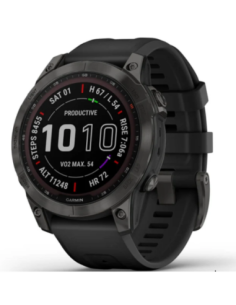 Ceas Garmin Fenix 7 Pro Sapphire Solar Titan DLC Carbon Gray/Black