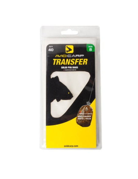 Pungi PVA Avid Carp Transfer Solid PVA Bags, Nr.8, 40buc/set Pungi PVA Avid Carp Transfer Solid PVA Bags, Nr.8, 40buc/set