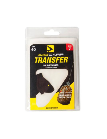Pungi PVA Avid Carp Transfer Solid PVA Bags, Nr.7, 40buc/set Pungi PVA Avid Carp Transfer Solid PVA Bags, Nr.7, 40buc/set