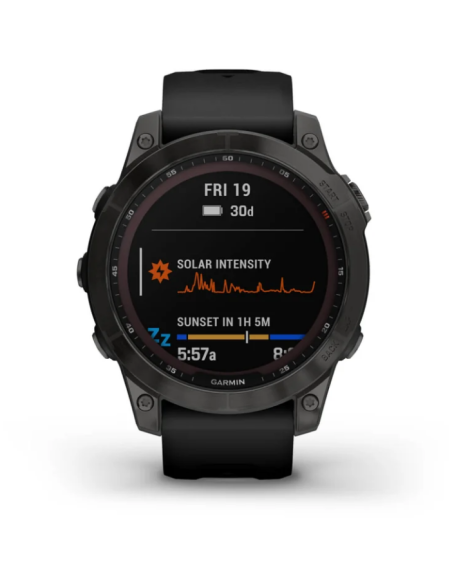 Ceas Garmin Fenix 7 Pro Sapphire Solar Titan DLC Carbon Gray/Black Ceas Garmin Fenix 7 Pro Sapphire Solar Titan DLC Carbon Gray/Black